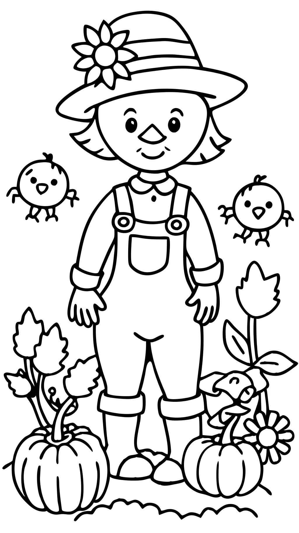 cute scarecrow coloring pages